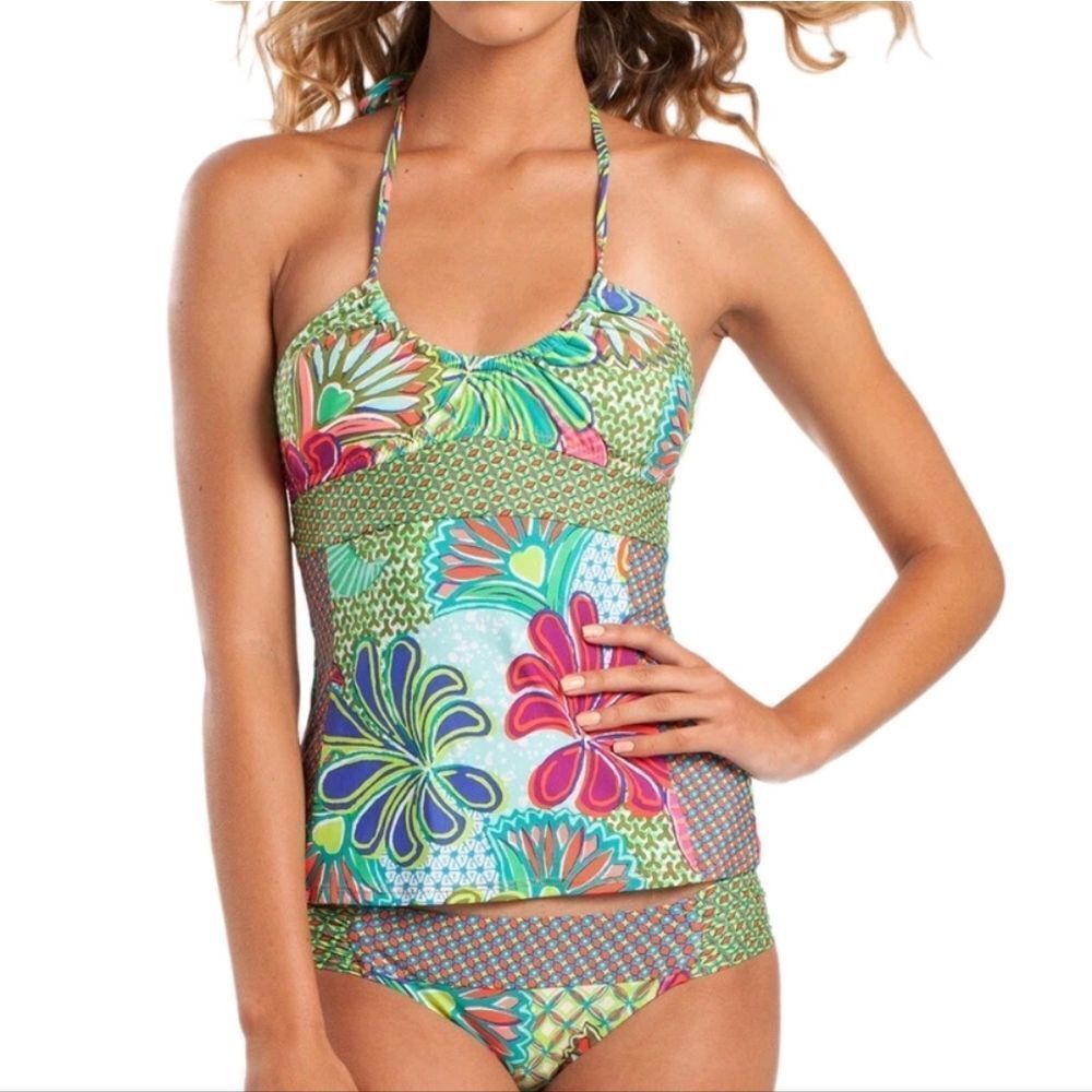 Trina Turk Zanzibar Floral Halter Tankini Size 4